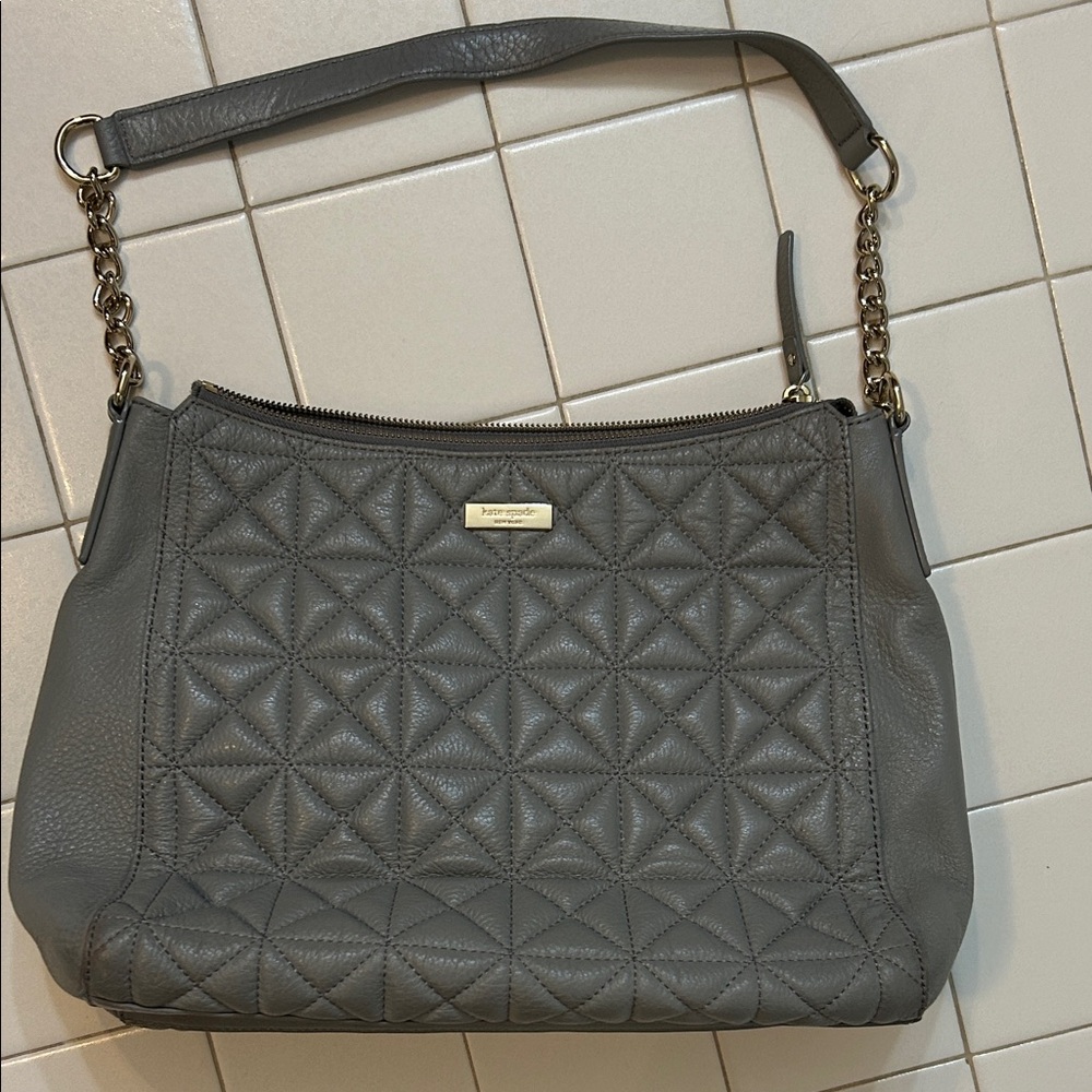 Kate Spade Quilted Gray Shoulder Bag